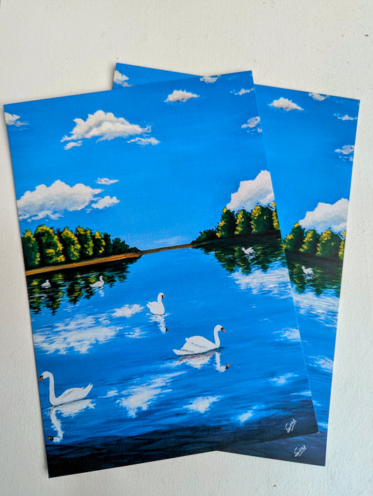 Swan Symphony A5 print